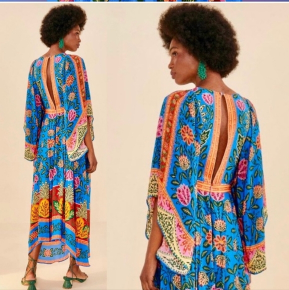 Farm Rio X Anthropologie Pineapple Garden Kaftan Maxidress - Picture 7 of 7